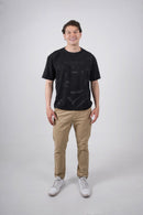 Camiseta negra con estampado para hombre