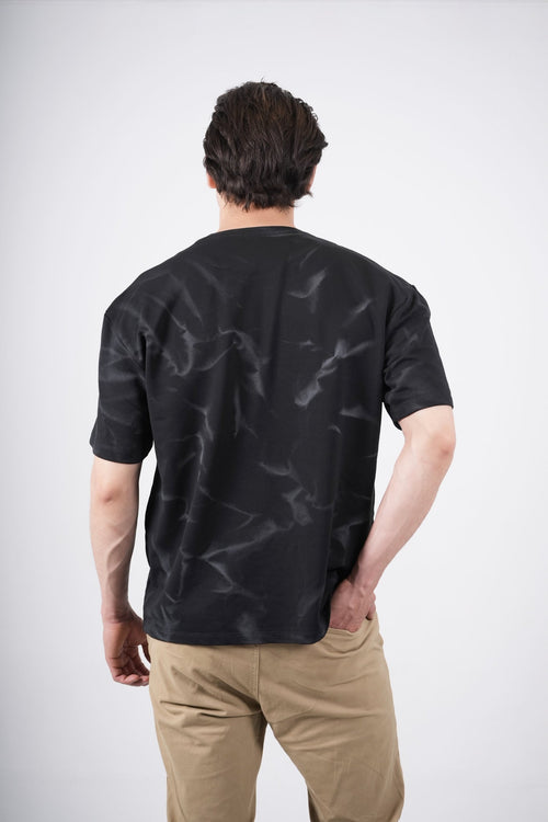 Camiseta negra con estampado para hombre
