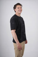 Camiseta negra con estampado para hombre