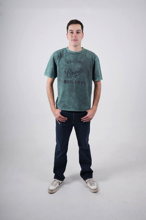Camiseta verde efecto lavado — Edición Bogotá 1992