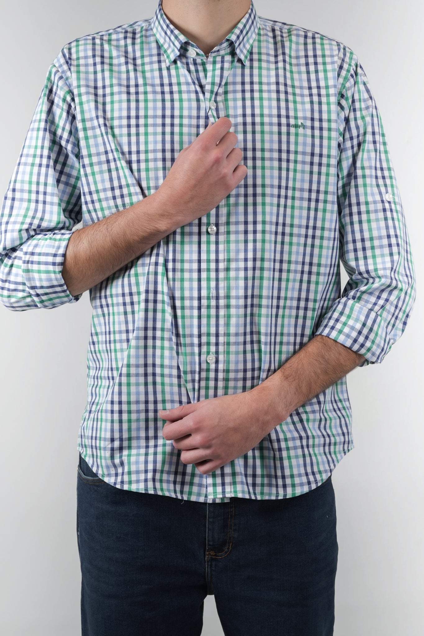 Camisa a cuadros verdes