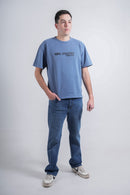 Camiseta azul con estampado para hombre