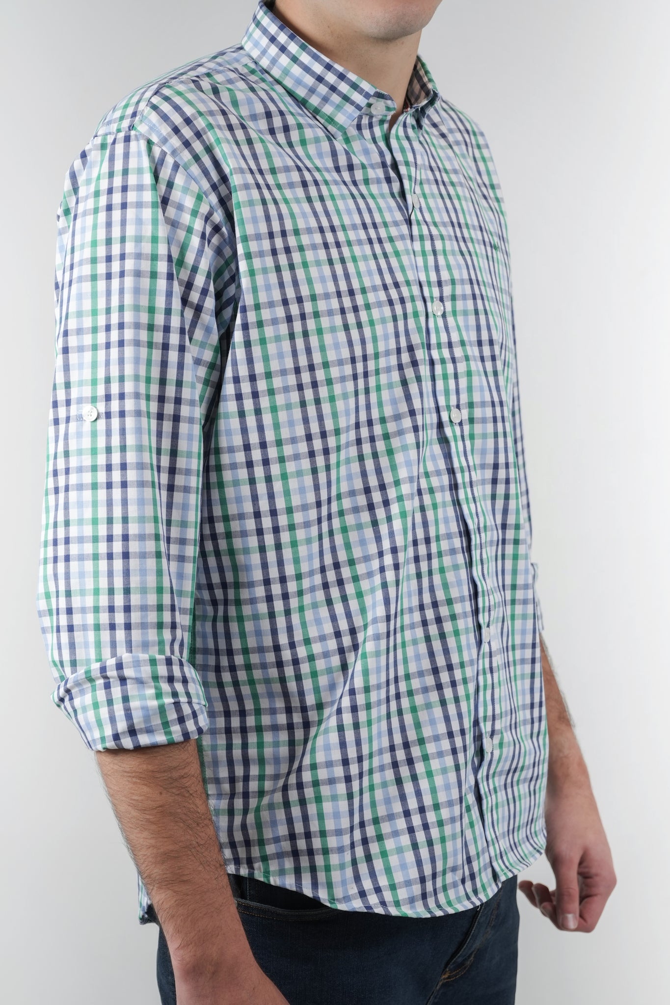 Camisa a cuadros verdes