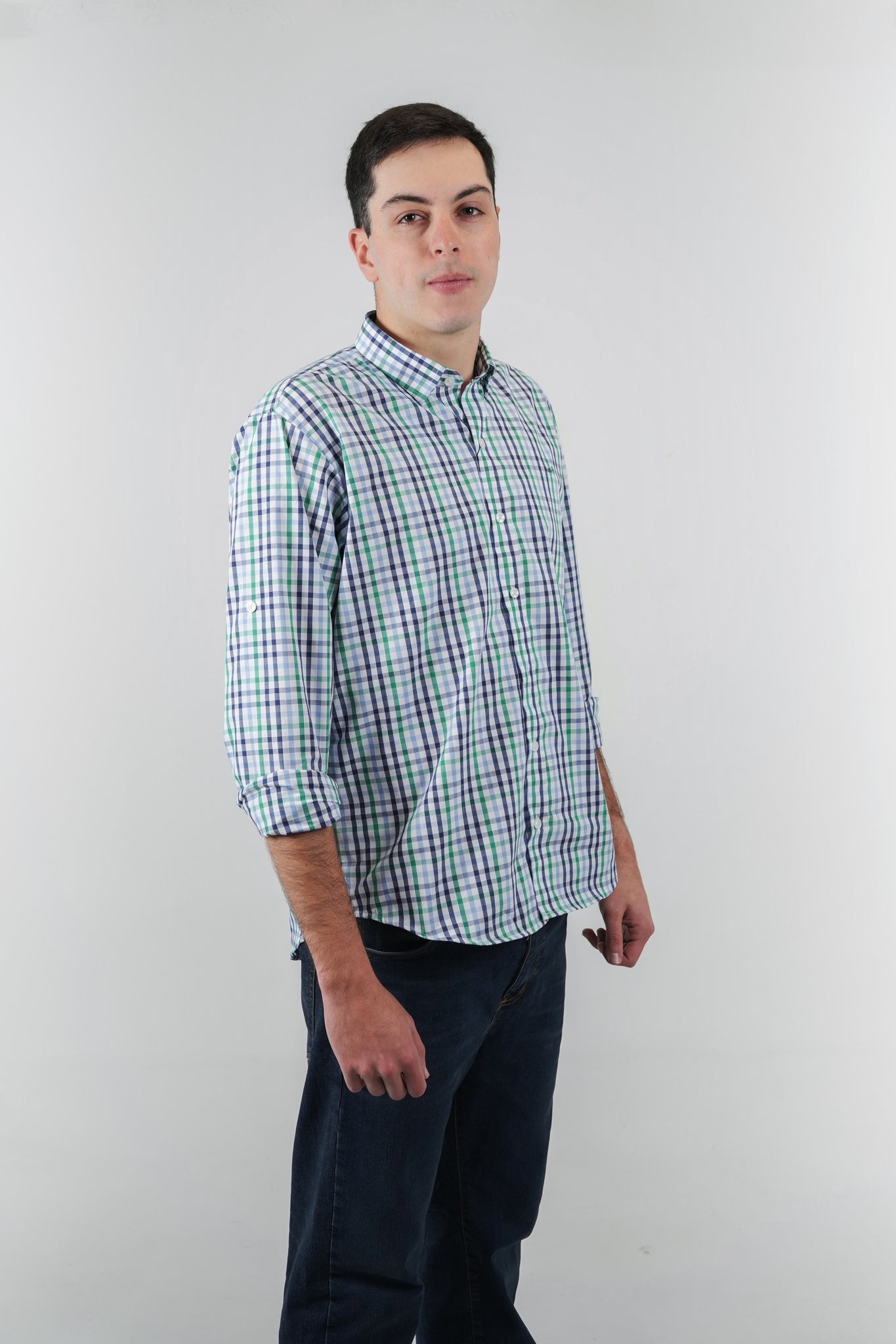 Camisa a cuadros verdes