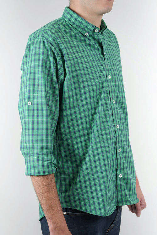 Camisa a cuadros verde para hombre