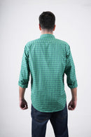 Camisa a cuadros verde para hombre