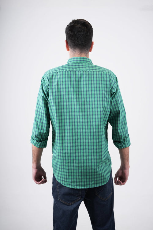 Camisa a cuadros verde para hombre