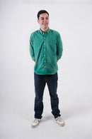 Camisa a cuadros verde para hombre