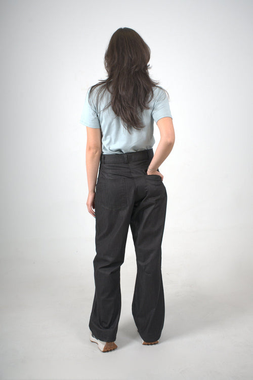 Pantalón negro ancho para mujer