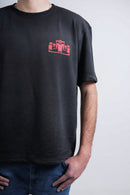 Camiseta negra con estampado para hombre