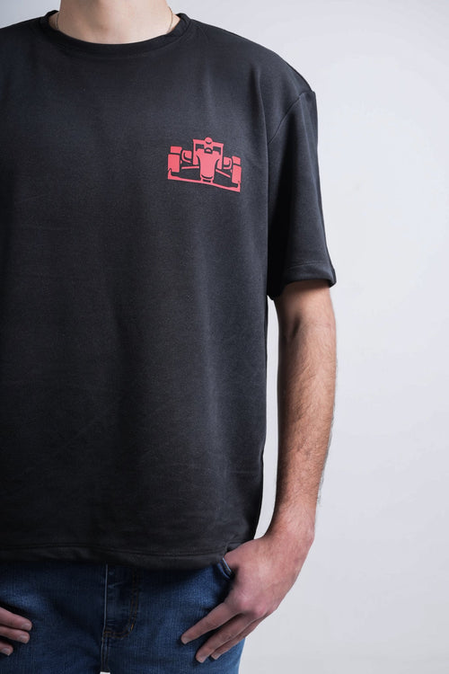 Camiseta negra con estampado para hombre