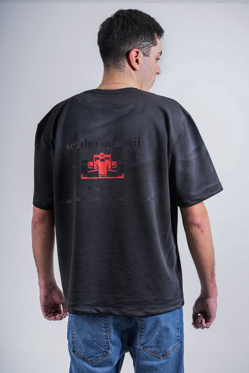 Camiseta negra con estampado para hombre