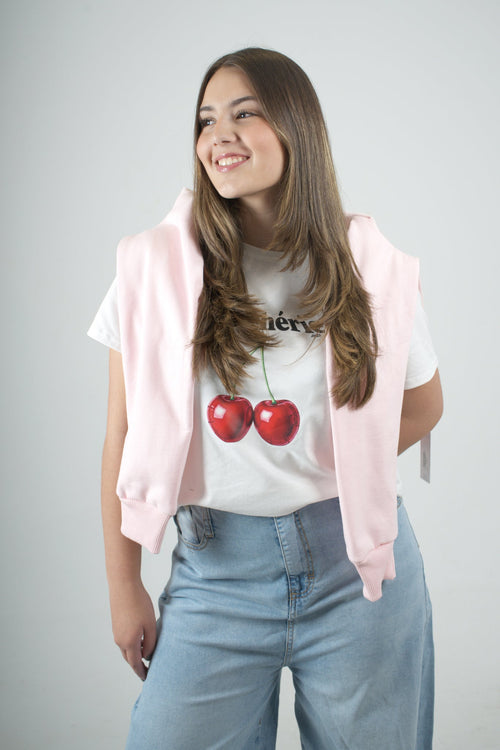 Camiseta blanca manga corta edición Cherry