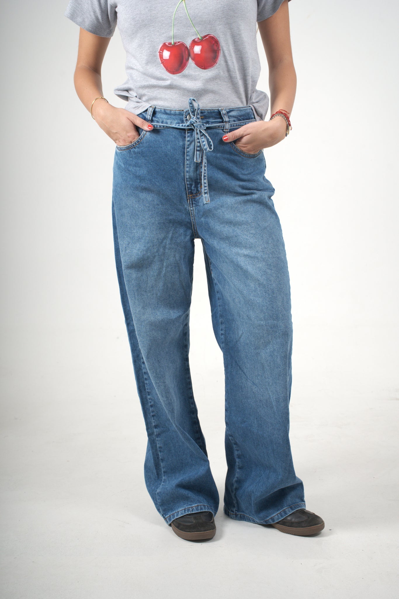 Jean denim de bota ancha para mujer