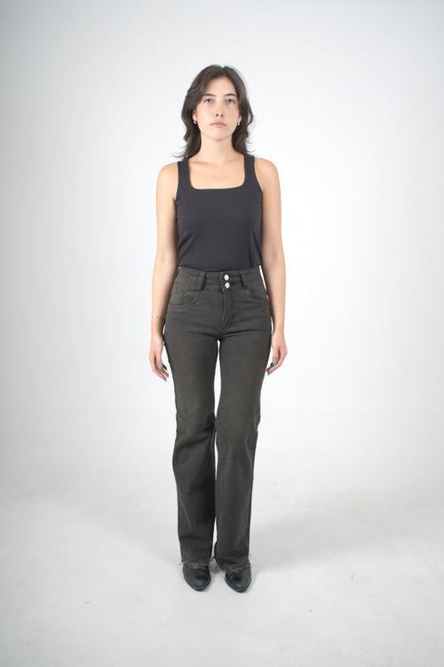 Blusa negra sin mangas para mujer