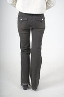 Jean gris oscuro de bota recta para mujer