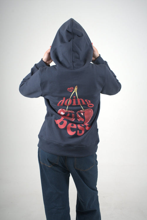 Buzo azul oscuro edición cherry para mujer