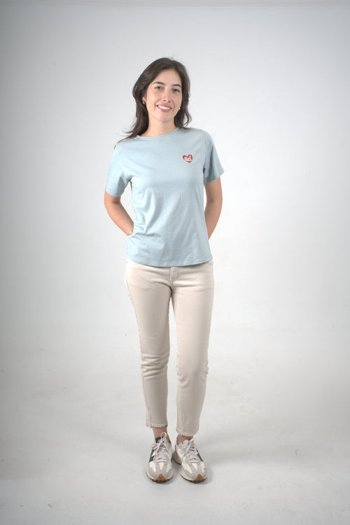 Camiseta azul claro para mujer
