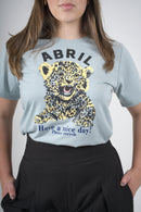 Camiseta verde claro con estampado tigre