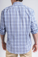 Camisa a cuadros azul oscuro para hombre