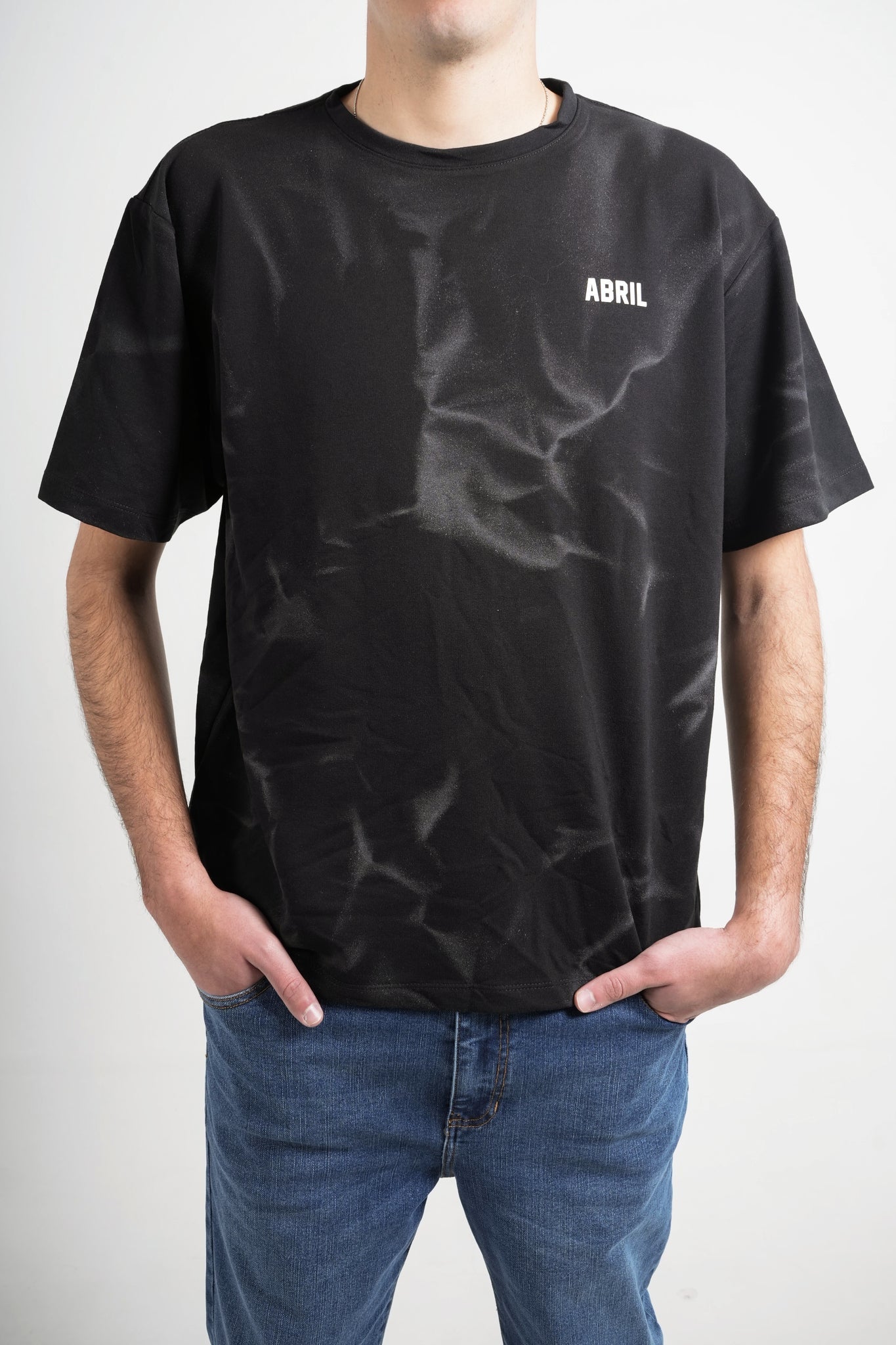 Camiseta negra efecto degradado para hombre