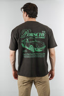 Camiseta negra con estampado para hombre