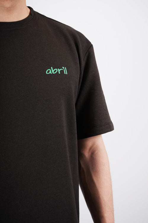 Camiseta negra con estampado para hombre