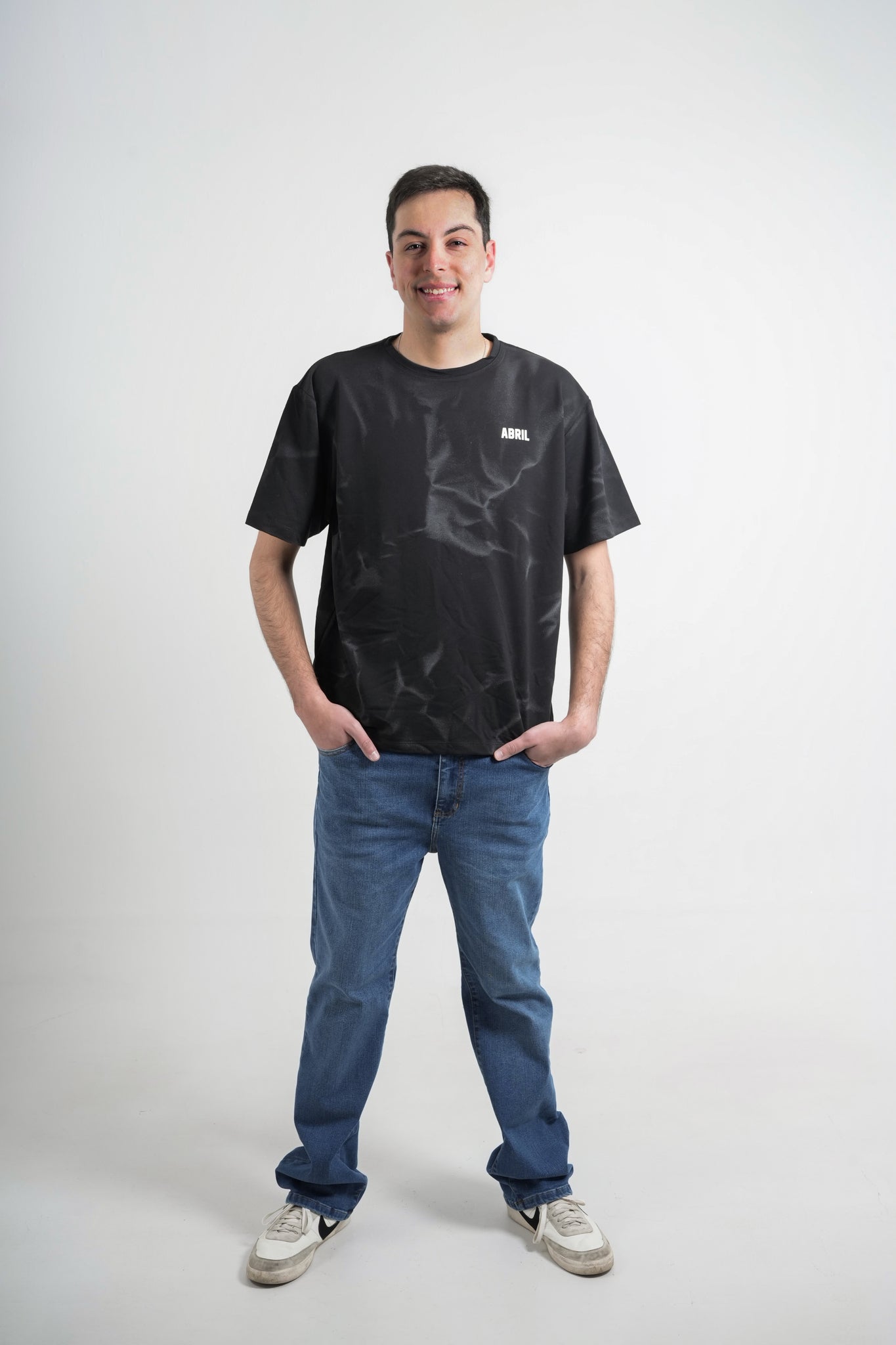 Camiseta negra efecto degradado para hombre