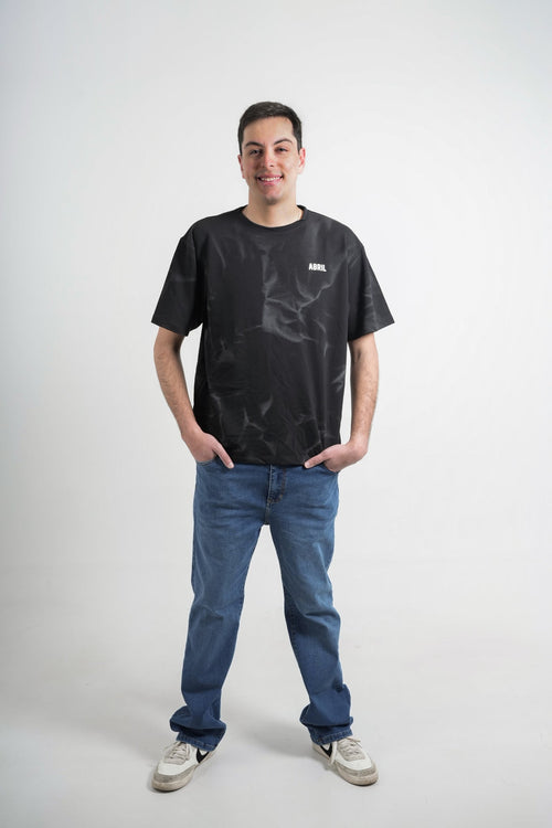Camiseta negra efecto degradado para hombre