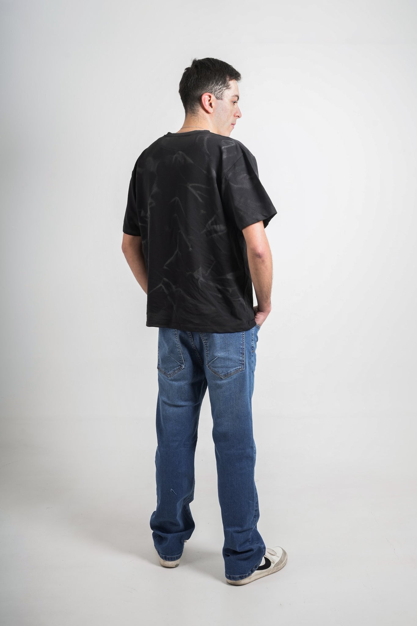 Camiseta negra efecto degradado para hombre