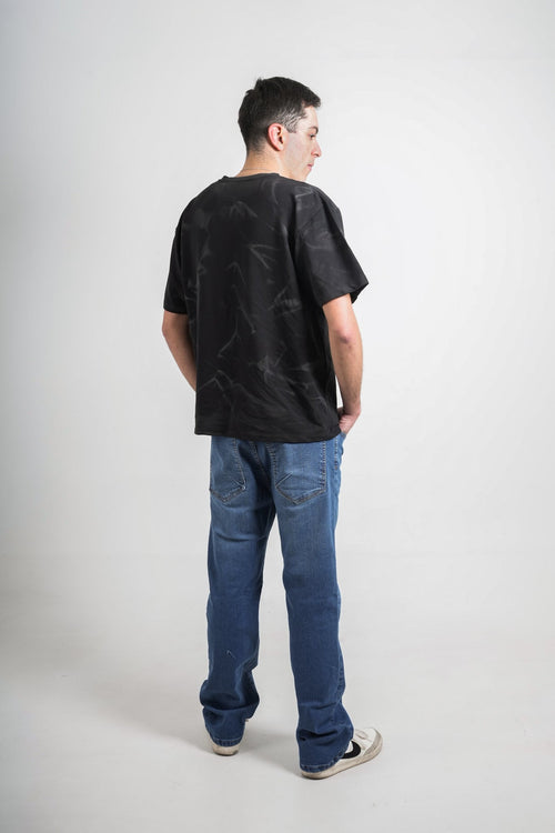 Camiseta negra efecto degradado para hombre