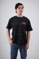 Camiseta negra con estampado para hombre