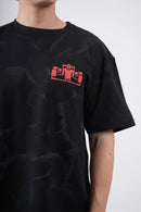 Camiseta negra con estampado para hombre