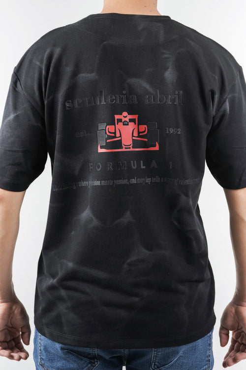 Camiseta negra con estampado para hombre